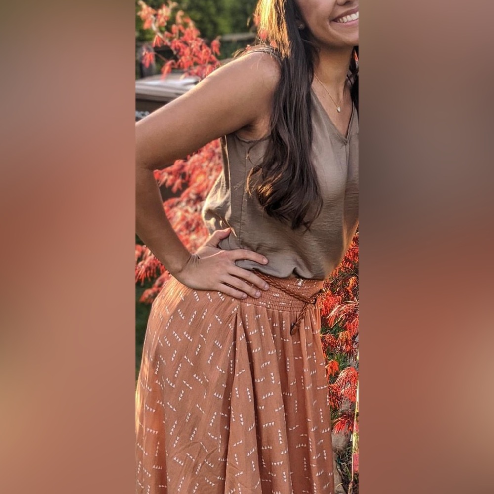 Maxi skirt- burnt peach/orange Sz Med